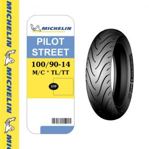 Vỏ xe sau Michelin PCX/SH Mode/AirBlade Pilot Street.Thông số 100/90-14 TL/TT, Gai vỏ Pilot Street nhập khẩu Thái Lan. Mã sản phẩm: TIRE072
