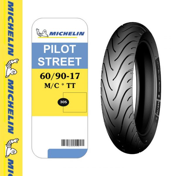 Vỏ xe trước Michelin Honda Wave/Dream 60/90-17 TL/TT, Loại lốp dùng săm, Gai vỏ Pilot Street nhập khẩu Thái Lan. Mã sản phẩm: TIRE053