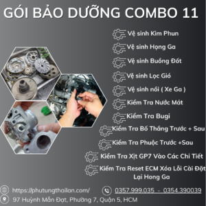 Gói Bảo Dưỡng Tiêu Chuẩn 11 Bước sẽ khắc phục những hiện tượng lỳ máy, yếu máy, rung, rần, có tiếng kêu lạ,....giúp phát hiện và sửa chữa kịp thời .