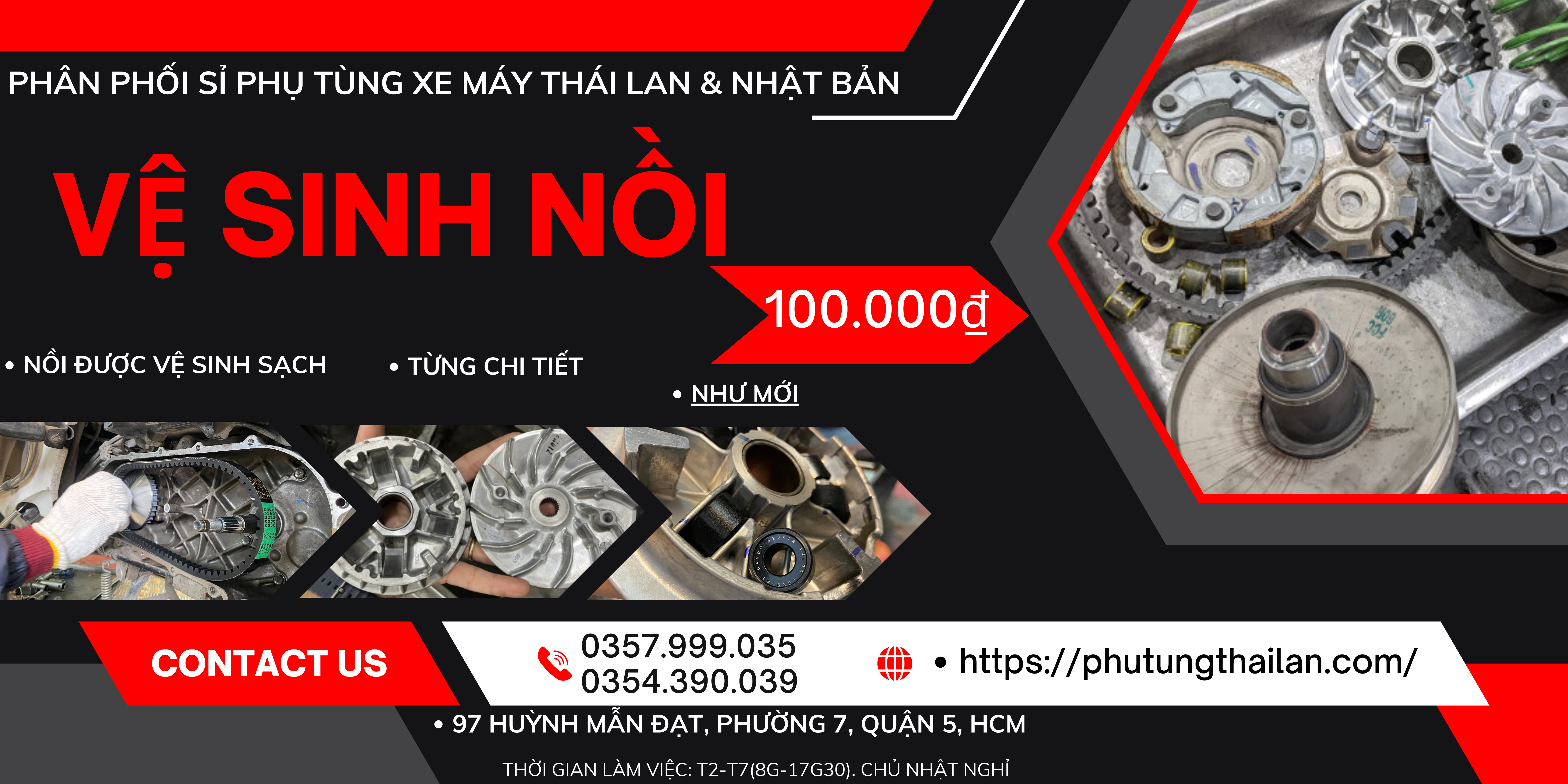 Vệ sinh nồi xe tay ga Honda, Yamaha Vệ sinh nồi xe tay ga Honda, Yamaha Khắc phục hiện tượng Ì máy, rung đầu khi lên ga,...
