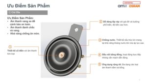 CÒI DĨA XE MÁY OSRAM 70mm BLACK OHS70 12V 60X1 (AM497760055) (Cái) Giá Sỉ Đại lý Zalo/Gọi Điện 0354.390.039 để được gửi bảng giá tốt nhất