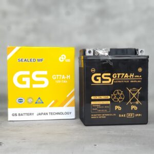 Bình ắc quy GS GT7A-H chính hãng, phù hợp xe SH, @, Dylan, PS, Lead cũ. Bền bỉ, đề mạnh, giá tốt. Mua ngay tại 97 Huỳnh Mẫn Đạt, P7, Q5, TP.HCM