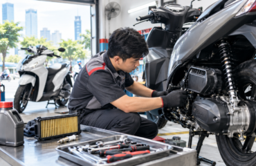 Tìm nơi bảo dưỡng xe máy tại TP.HCM để chuẩn bị kiểm định khí thải. Hướng dẫn kiểm tra động cơ, lọc gió, bugi và hệ thống nhiên liệu trước khi kiểm định.